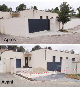 Photo de galerie - Création de mur et pose de portail électrique