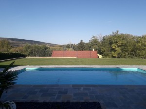 Photo de galerie - Jolie réalisation de piscine plus terrassement pelouse jardinière 