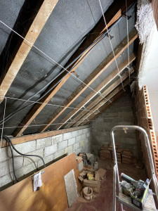 Photo de galerie - Isolation et plaque de plâtre dans un grenier 