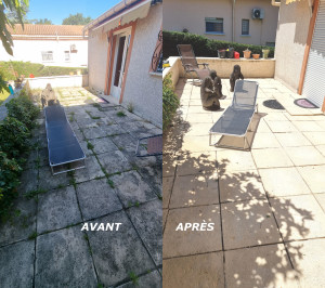 Photo de galerie - Gros décapage, (Rotofil, Kärcher, produit spécial) nettoyage de la terrasse. Comme neuve (ou presque ;-).