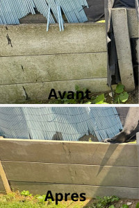 Photo de galerie - Nettoyage palissade béton
