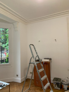 Photo de galerie - Après ponçage, pose de toile de rénovation et peinture