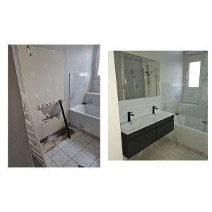 Photo de galerie - Montage meuble, plomberie pose de miroir 