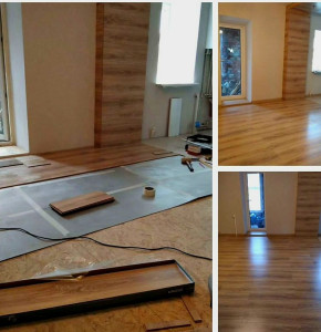 Photo de galerie -  pose de parquet flotant