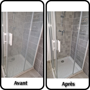 Photo de galerie - Détartrage paroi de douche