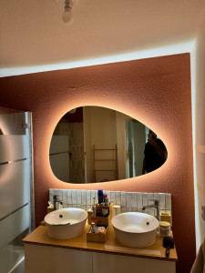Photo de galerie - Peinture et pose d’un miroir 