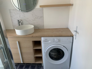 Photo de galerie - Rénovation salle de bain, meuble vasque miroir