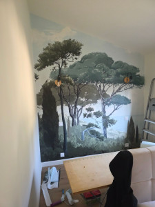 Photo de galerie - Pose de papier peint panoramique plus applique mural
