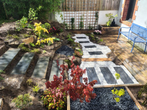 Photo de galerie - Création d'un jardin japonais 
petit espace 