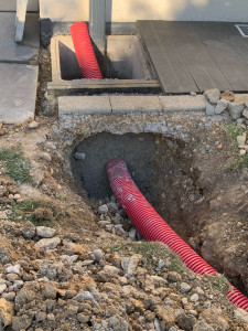 Photo de galerie - Raccordement et Scellement du drain au bloc gouttière 