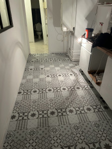Photo de galerie - Sol pvc parquet peinture 
