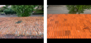 Photo de galerie - Nettoyage toiture avant -après 