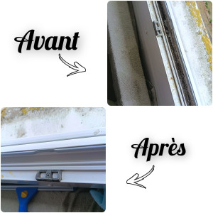 Photo de galerie - Nettoyage de fenêtres avec contour complet.
vapeur + microfibre produit naturel 