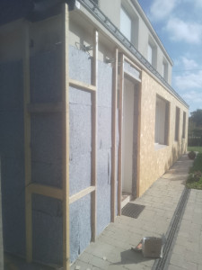 Photo de galerie - Isolation thermique extérieure, laine de coton recyclé.