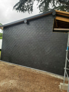 Photo de galerie - Couverture garage ossature bois 