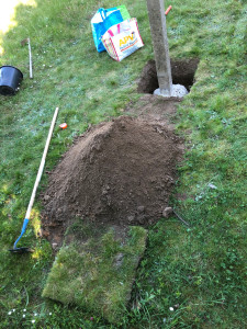 Photo de galerie - Déplacement poteau de fil à linge