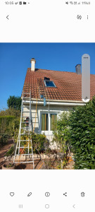 Photo de galerie - Décapage,  peinture, réparation de cheminée,  faîtage,  changement de tuiles 