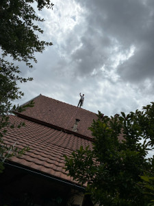 Photo de galerie - Traitement anti mousse sur toute la toiture