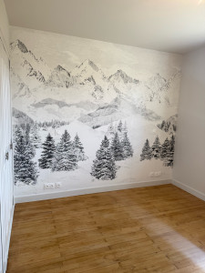 Photo de galerie - Pose de toile de verre et de tapisserie