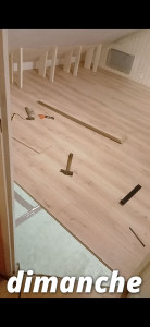 Photo de galerie - Pose de parquet avec isolation phonique dans une chambre à l'étage. 