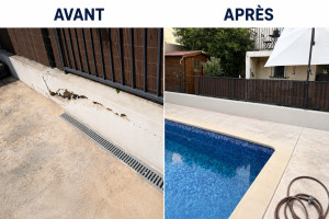 Photo de galerie - Rénovation d’un mur de soutènement et enduit 