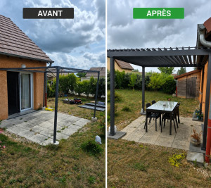 Photo de galerie - Changement d une pergolas ancienne démonté et une nouvelle remonter pour un rendu plus propre