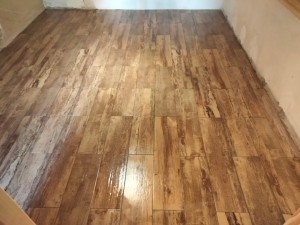 Photo de galerie - Pose carrelage imitation parquet que j'ai cree