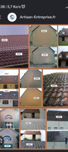 Photo de galerie - Nettoyage toiture traitement curatif champignon lichen et peinture projeté au pistolet