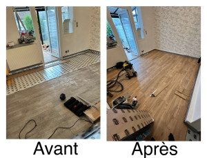 Photo de galerie - Pose de parquet stratifié. 