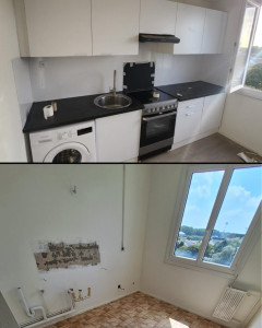 Photo de galerie - Montage cuisine complet avec plan de travail 