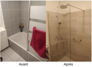 Photo de galerie - Transformation d'une baignoire en douche