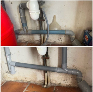 Photo de galerie - Reprise pvc en contrepente 