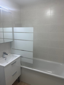 Photo de galerie - Salle de bain ( faïence, montage de meubles, peinture, pose du sol)