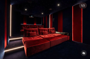 Photo de galerie - éclairage salle de cinéma avec ciel étoilé en fibre led éclairage murale 