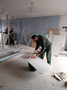 Photo de galerie - Pose rail , placo...