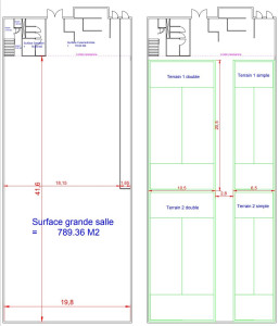 Photo de galerie - Plan d'aménagement des terrains de Padel dans un hangar 