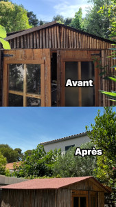 Photo de galerie - Changement du toit de cabane en bois 