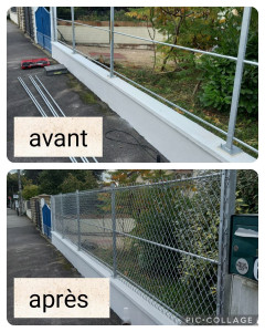 Photo de galerie - Pose de grillage à la parisienne .