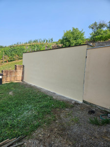 Photo de galerie - Pose filet colle avec Crépis de finition coloré 