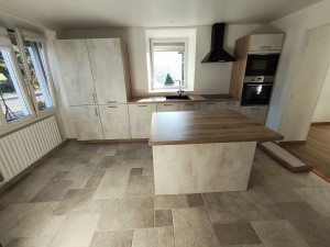 Photo de galerie - Rénovation complète de la cuisine, sol, plafond, murs, plomberie et électricité