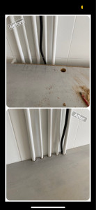 Photo de galerie - Finition plan de travail – INOV ENERGIE Découpe sur mesure et ajustement précis autour des tuyauteries pour un rendu propre et professionnel. ? Montpellier & alentours ? Spécialiste plomberie et aménagement cuisine.