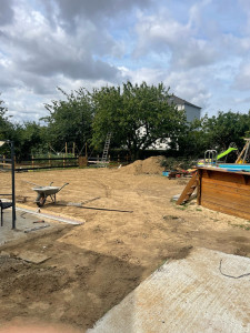 Photo de galerie - Terrassement avec drainage et nivellement de terrain 