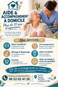 Photo de galerie - Plus de 10 ans d’expérience dans l’aide à domicile, je propose un accompagnement sérieux, bienveillant et adapté aux besoins de chaque personne.