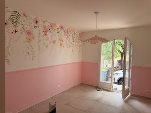 Photo de galerie - Reprise enduit peinture tapisserie moulure 
