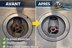 Photo de galerie - Nettoyage de l'évacuation de l'évier d'une cuisine. 
avec des produits simples et naturelles 