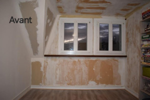 Photo de galerie - Avant après peinture et papier peint 