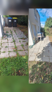 Photo de galerie - Désherbage de terrasse et tonte de pelouse