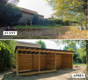 Photo de galerie - Création d'un abri Bois/outillage 7m x 2,5m