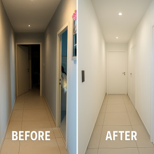 Photo de galerie - Un Avant/Apres d’un couloir 