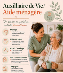 Photo de galerie - ? Aide à domicile – Pontoise et alentours

Vous recherchez une personne sérieuse et de confiance pour vous accompagner au quotidien ?

Je vous propose mes services dans un rayon de 20 km autour de Pontoise.

✨ Mes services :
✅ Entretien de la maison ména